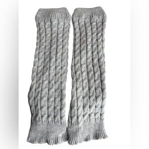 Gray Cable Knit Leg Warmers